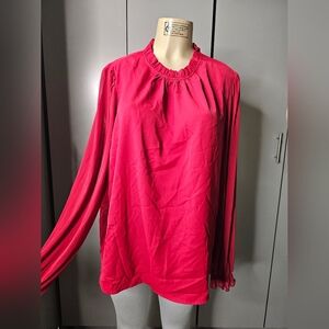 Women's Red Long Sleeve Top 2xl Nwt